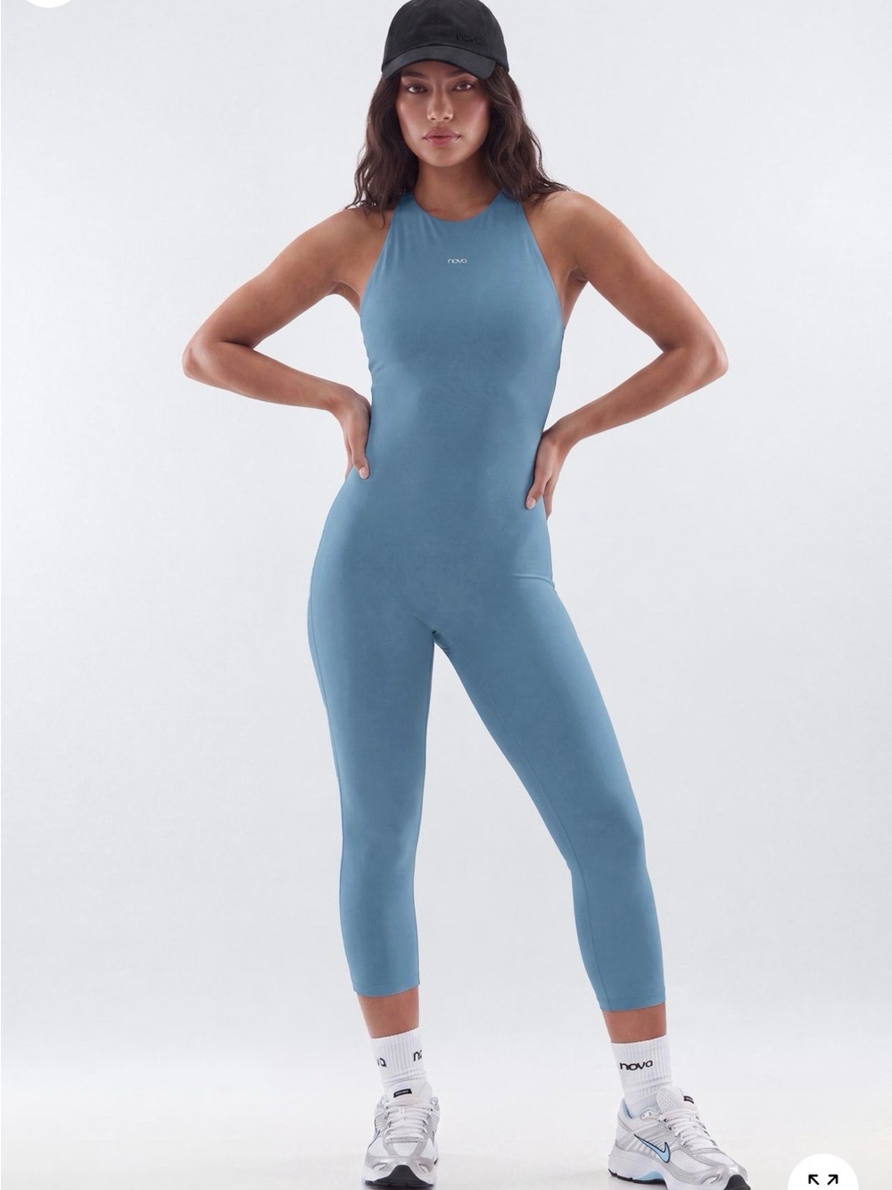 Fashion Nova BLACK Ribbed High-Neck Jumpsuit